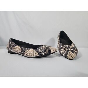Vionic Caballo Snake Print Pointed Toe Ballet Flats Slip On Shoes Preppy Women 8